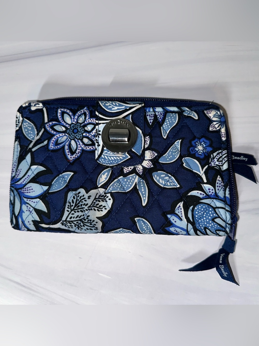 Vera Bradley Navy Floral Turn Lock wallet - NWOT